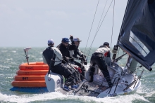 Travis Weisleder's Lucky Dog USA858 with John Bowden, Mark Mendelblatt and Hayden Goodrick at the Bacardi Cup Invitational Regatta 2021