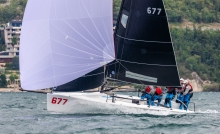 White Room GER677 of Michael Tarabochia with Luis Tarabochia at the helm and Marco Tarabochia, Sebastian Bühler and Marvin Frisch in crew - Melges 24 European Sailing Series 2021 - Event 1 - Malcesine, Italy