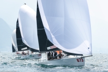 Peter Karrie's Nefeli GER673 leading the pack - Melges 24 European Sailing Series 2021 - Event 2 - Riva del Garda, Italy