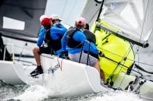 Laura Grondin aboard her Melges 24 Dark Energy with her team of tactician Taylor Canfield, Cole Brauer, Richard Peale and Matthew Ray - Block Island Race Week 2021