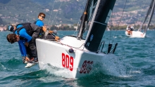 Arkanoe by Montura ITA809 of Sergio Caramel with Karlo Hmeljak calling the tactics - Melges 24 European Sailing Series 2021 Event 3 - Riva del Garda, Italy