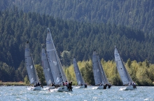 Melges 24 fleet in Columbia Gorge