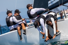 Sixth in the current ranking of the Melges 24 European Sailing Series 2021 is German Peter Karrie's Nefeli