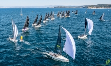 Andrea Racchelli's Altea ITA722 is leading the pack at the Melges 24 European Championship 2021 in Portoroz, Slovenia in the picturesque bay of Piran
