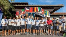 Corinthian podium of the Melges 24 European Championship 2021 in Portoroz, Slovenia - Lenny EST790 of Tõnu Tõniste, Taki 4 ITA778 of Marco Zammarchi with Niccolo Bertola helming and Jeco Team ITA638 of Marco Cavallini