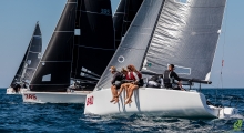 Marc Wain Pedersen and crew of Claes Bohn-Willeberg, Kristian Schaldemose, Lærke Marie Sørensen and Astrid Harsaae at the Melges 24 Europeans 2021 in Portoroz, Slovenia