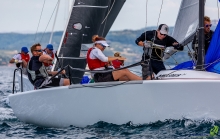 Marc Wain Pedersen and crew of Claes Bohn-Willeberg, Kristian Schaldemose, Lærke Marie Sørensen and Astrid Harsaae at the Melges 24 Europeans 2021 in Portoroz, Slovenia