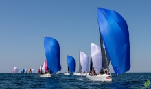 Whosah DEN840 of Marc Wain Pedersen and crew of Claes Bohn-Willeberg, Kristian Schaldemose, Lærke Marie Sørensen and Astrid Harsaae at the Melges 24 Europeans 2021 in Portoroz, Slovenia