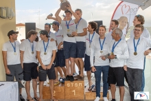 The overall podium of the Melges 24 European Sailing Series 2021 - 1. Melgina ITA793, 2. Arkanoe by Montura ITA809, 3. White Room GER677 - Trieste, Italy