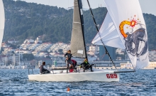 Michele Paoletti and his team on Strambapapa ITA689 with Giovanna Micol, Giulia Pignolo, Giacomo Degvardo and Stefano Ciampalini - Melges 24 Croatian National Championship 2021 - Split, Croatia