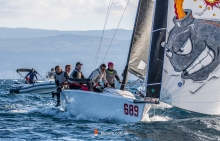 Michele Paoletti and his team on Strambapapa ITA689 with Giovanna Micol, Giulia Pignolo, Giacomo Degvardo and Stefano Ciampalini - Melges 24 Croatian National Championship 2021 - Split, Croatia