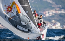 Michele Paoletti and his team on Strambapapa ITA689 with Giovanna Micol, Giulia Pignolo, Giacomo Degvardo and Stefano Ciampalini - Melges 24 Croatian National Championship 2021 - Split, Croatia