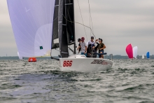 Harry Melges IV with Finn Rowe, Ripley Shelley, Jeremy Wilmot and Kate O’Donnell on the newest Melges 24 Zenda Express USA866 - Bacardi Winter Series 2021-2022 - Event 2 - Miami, FL