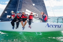 Team ACCRU AUS814 of Kevin Nixon with Glenda Nixon, Bonnie Nixon, Alex Murray & Dave Slennett - Melges 24 Australian Champion 2022 - Geelong, Victoria