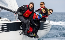 The engines of the Melges 24 fleet in Trieste and the upcoming Melges 24 regatta are Davide Rapotez and Simone Viduli, both sailing onboard of Destriero ITA579 with Massimilano Palmisano, Matteo Gionichetti, and Tristano at the opening event of the Melges 24 European Sailing Series 2022 in Rovinj, Croatia.