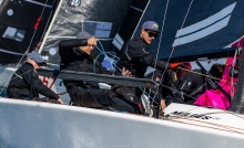 Melgina ITA693 of Paolo Brescia with Simon Sivitz calling the tactics, finished fifth the first event of the Melges 24 European Sailing Series 2022 in Rovinj, Croatia.