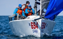 Miles Quinton’s Gill Race Team GBR694 with Geoff Carveth helming, was able to be second in two races, being the second best Corinthian team and 7th in overall at the first event of the Melges 24 European Sailing Series 2022 in Rovinj, Croatia.