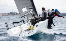 Italian Michele Paoletti’s Strambapapà ITA689 (7-3-4) was honoured as a Boat of the Day on Day Two at the first event of the Melges 24 European Sailing Series 2022 in Rovinj, Croatia.