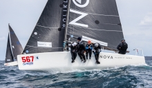 Universitas Nova CRO567 of Ivan Kljakovic Gaspic scored 2-14-13 and is completing the provisional podium after Day Two of the first event of the Melges 24 European Sailing Series 2022 in Rovinj, Croatia