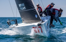 White Room GER677 of Michael Tarabochia, with Luis Tarabochia helming are on the second position both in overall and Corinthian ranking after Day One at the second event of the Melges 24 European Sailing Series 2022 in Trieste, Italy