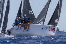 Travis Weisleder with John Bowden, Mark Mendleblatt, Hayden Goodrick on Lucky Dog USA858  at the Melges 24 Worlds 2022 