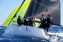 Richard Thompson and his Black Seal (GBR) at the Melges 24 World Championship 2019 in Villasimius, Sardinia, Italy