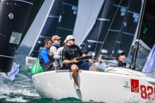 Bora Gulari on the helm of New England Ropes USA820 – winner of three past Bacardi Invitational Regattas and the current leader of the US National Series ranking onboard with Kyle Navin, Norman Berge and Ian Liberty and Michael Menninger