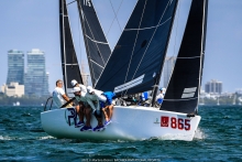 Pacific Yankee USA865 of Drew Freides, with five-time World Champion Federico Michetti onboard along with class stalwart Morgan Reeser, coached by Melges 24 first ever World Champion Vince Brun 