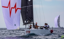 Three-time and defending Melges 24 Corinthian World Champion Taki 4 (ITA) with Niccolo Bertola at the helm, Giacomo Fossati calling the tactics and Marco Zammarchi, Giovanni Bannetta and Pietro Seghezza in team