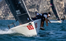 Paolo Brescia’s Melgina ITA693 with Simon Sivitz calling the tactics - Melges 24 European Sailing Series 2022 - Event 4 - Riva del Garda, Italy