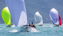 White Room GER677 of Michael Tarabochia with Luis Tarabochia steering finishes the Day 1 of the Melges 24 European Sailing Series 2022 event 4 in Riva del Garda as the best Corinthian team, being eighth in the overall ranking