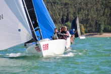 Jörg TILLMANNS' Seven Seas GER688 with Sabine TILLMANNS, Leon GÖBL, Christian GÖBL and Jakob TILLMANNS at the Melges 24 German Open 2022