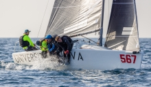 Universitas Nova CRO567 of  Ivan Kljakovic Gaspic with Marin Golem, Filip Miroic, Mia Kljakovic Gaspic, Sime Markic - 5th at the Melges 24 European Championship 2022 in Genoa