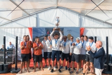 Melgina ITA693 of Paolo Brescia with Simon Sivitz calling the tactics and Jas Farneti, Jan Bassi and Stefano Orlandi - the overall winner of the Melges 24 European Sailing Series 2022