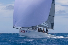 2019 Melges 24 Corinthian North American Champion Fraser McMillan on his Sunnyvale CAN415 racing at the Melges 24 World Championship 2022 in Ft. Lauderdale, FL, USA