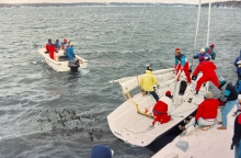 The first Melges 24, ‘Zenda Express’ sets sail on Lake Geneva, Wisconsin in December 1992, destined for introduction at Key West Race Week in January 1993.