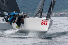 War Canoe of Michael Goldfarb (USA) with Chris Rast at the helm - Malcesine, Italy, May 2023