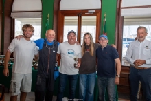 Miles Quinton’s Gill Race Team (GBR) with Geoff Carveth steering, with Dave Chisholm, Finn Dickinson and Sara Zuppin in crew