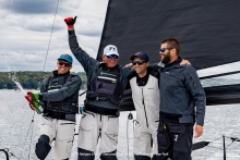 Brian Porter at the helm of FULL THROTTLE USA849  with his ‘boys’: Bri Porter, RJ Porter and Matt Woodworth as crew - 2023 Melges 24 U.S. National Champions