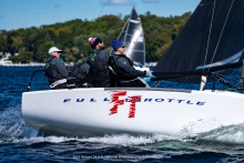 Brian Porter at the helm of FULL THROTTLE USA849 with his ‘boys’: Bri Porter, RJ Porter and Matt Woodworth as crew - 2023 Melges 24 U.S. National Champions