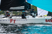 Brian Porter at the helm of FULL THROTTLE USA849 with his ‘boys’: Bri Porter, RJ Porter and Matt Woodworth as crew - 2023 Melges 24 U.S. National Champions