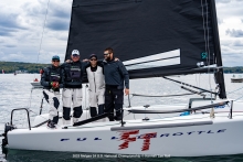 Brian Porter at the helm of FULL THROTTLE USA849 with his ‘boys’: Bri Porter, RJ Porter and Matt Woodworth as crew - 2023 Melges 24 U.S. National Champions