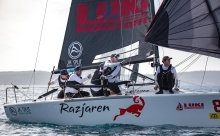 The overwhelming winner of the Melges 24 Split regatta, Lukasz Podniesinski’s Razjaren CRO867, steered by Ante Cesic