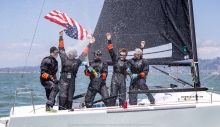 Don Wilson's CONVEXITY USA868 with a tactician Jeremy Wilmot and crew members Ian Liberty, Edward Hackney, and Tomas Dietrich - 2024 Diversified Melges 24 Worlds San Francisco