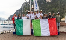 Melges 24 Italian Championship podium: Melgina, Taki 4, Daito Nano - 2025 Melges 24 European Sailing Series / Italian Open Championship 