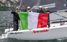 Paolo Brescia's Melgina ITA854 with Simone Ferrarese, Jas Farneti, Matija Succi and Filippo Vulcanile - 2025 Melges 24 European Sailing Series / Italian Open Championship 