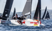 Lukasz Podniesinski's Razjaren CR0867 with Ante Cesic at the helm - Luki Baustoffe CRO Melges 24 Cup 2025 - Trogir | Melges 24 European Sailing Series 2025 