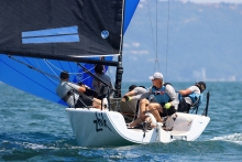Miles Quinton's Zhik Race Team GBR694 with Geoff Carveth helming - 2025 Melges 24 European Sailing Series - 2025 Trofeo Gaudi - Monfalcone, Italy