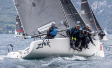 Miles Quinton’s Corinthian team Zhik Race Team (GBR694), helmed by Geoff Carveth