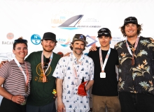 Matt Hamilton with Sarah Scoffone, Ryan Conner, Guthrie Goss and Paul Harteck of CHOP CHOP USA798 - Melges 24 North American Championship 2025, Bacardi Winter Series 2026 Event No 1 - Miami, FL, USA